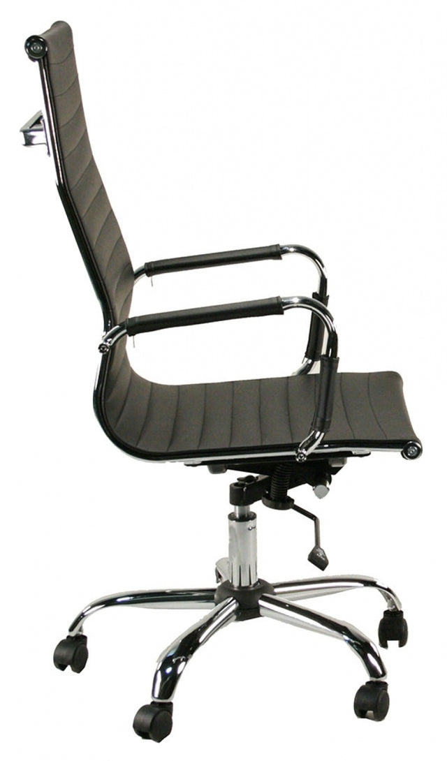 Silla Aluminum alta eco cuero. Importada